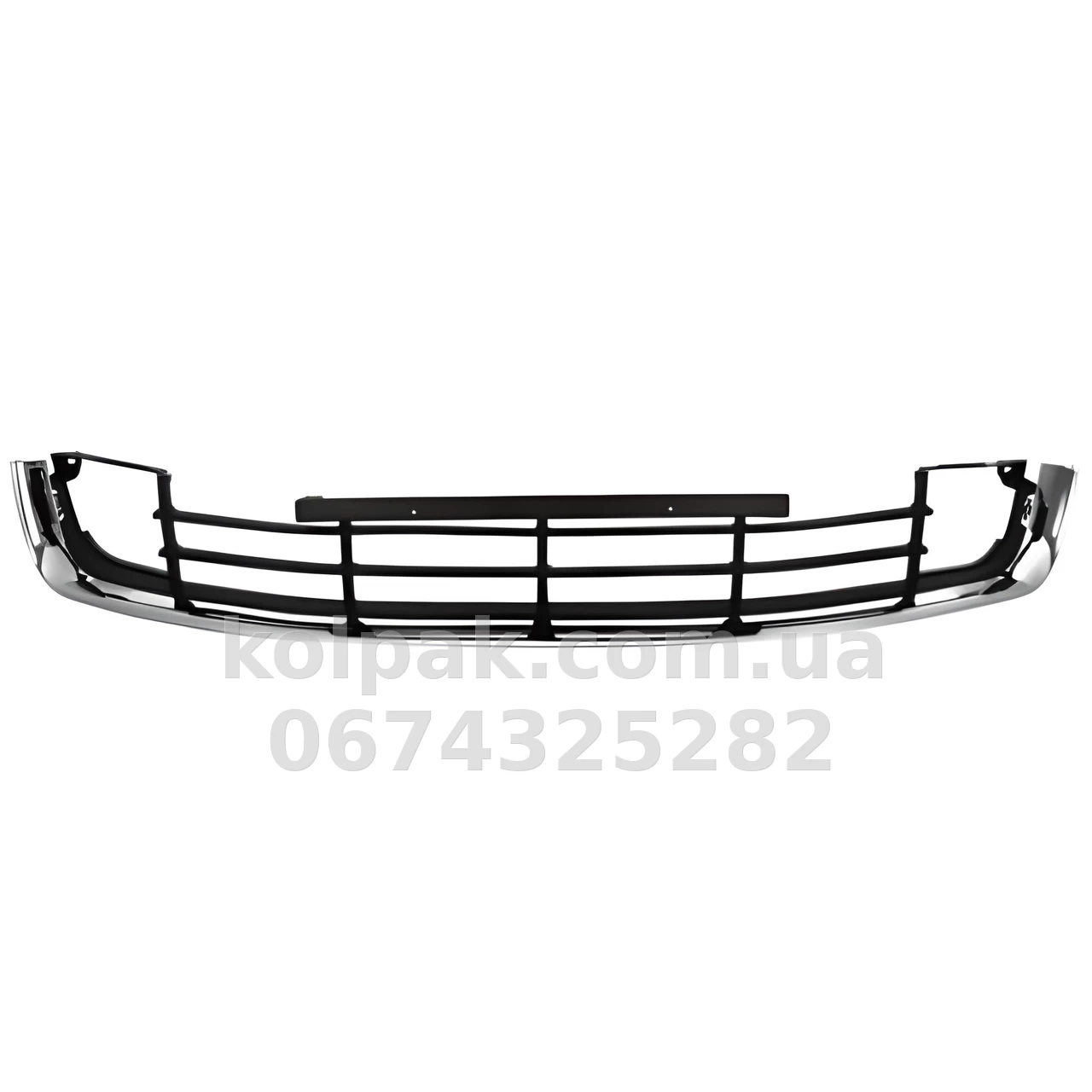 Bumper grille Skoda Superb 3T 2008-2013, centre, with chrome moulding, AVTM, 3T08536779B9, 6400 915 Bumper grille Skoda Superb 3T 2008-2013, centre, with chrome moulding, AVTM, 3T08536779B9, 6400 915 β photo 1