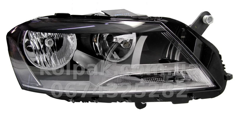Front right headlight Volkswagen Passat B7 2010-2014, H7/H7, with levelling motor, black frame, Depo, 441-11G5RMLDEM2 Front right headlight Volkswagen Passat B7 2010-2014, H7/H7, with levelling motor, black frame, Depo, 441-11G5RMLDEM2 β photo 1