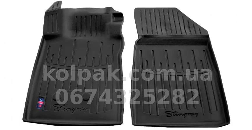 Polyurethane floor mats for Renault Clio 3 2005-2012, with raised edges, 2 pcs, Stingray, 5018222 Polyurethane floor mats for Renault Clio 3 2005-2012, with raised edges, 2 pcs, Stingray, 5018222 β photo 1