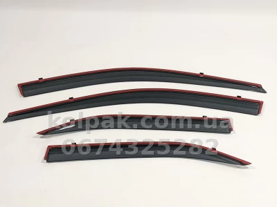 Дефлектори вікон Toyota Camry 50/55 2012–2017 Ievropa HAVOC — з хромованою смугою — фото 4