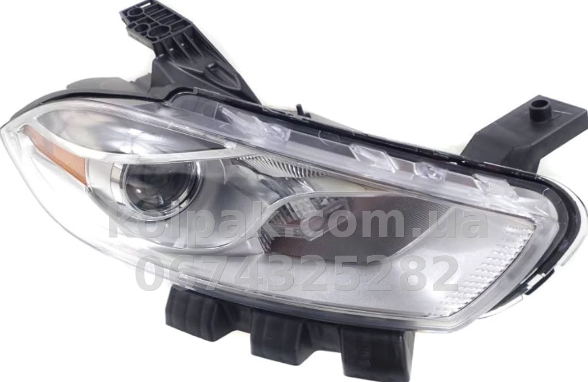 Front right headlight Dodge Dart 2012-2015, manual adjustment, without bulbs (HIR2.7442na.194), chrome halogen, Depo, 3341136RAS1 Front right headlight Dodge Dart 2012-2015, manual adjustment, without bulbs (HIR2.7442na.194), chrome halogen, Depo, 3341136RAS1 β photo 1