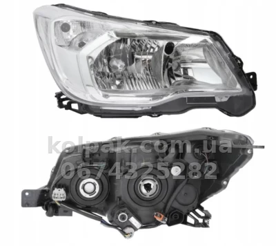 Передня права фара Subaru Forester (SJ) 2013-2015, електричне регулювання, із коректором, без ламп (H11/HB3/WY21W), Depo, 2201124RMLDEM1