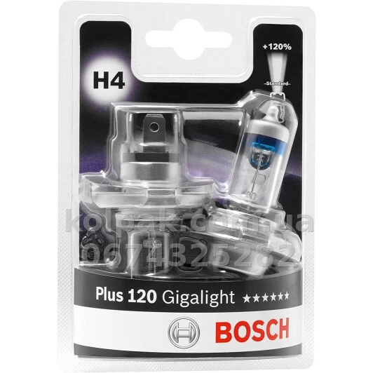 Żarówka samochodowa H4 Gigalight+120% 12V 60/55W P43t (zestaw 2 szt.) Żarówka samochodowa H4 Gigalight+120% 12V 60/55W P43t (zestaw 2 szt.) — zdjęcie 1