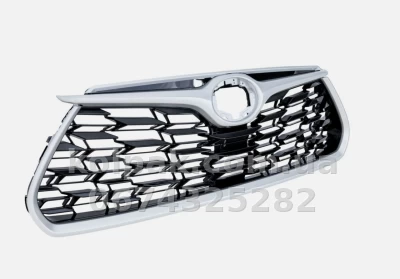 Radiator grille Toyota Highlander 2019-, black gloss, with chrome moulding, without opening for camera, AVTM, 187085991 — photo 2