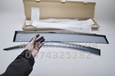 Window wind deflectors for with chrome finish adhesive-fit Touareg 2018 2019 2020 2021 2022 2023 HAVOC — photo 6