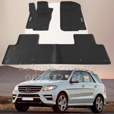 Оригінальні гумові килимки в салон Mercedes ML W-166 2011–2019 HAVOC, повний комплект Оригінальні гумові килимки в салон Mercedes ML W-166 2011–2019 HAVOC, повний комплект — фото 2
