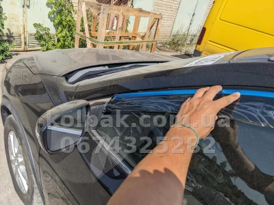 Дефлектори вікон Nissan Rogue 2014–2021 HAVOC — з хромованою смугою — фото 13