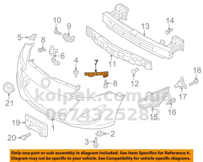 Lewy wspornik mocowania przedniego zderzaka Mazda 5 2010-2018, pod reflektorem, AVTM, C51350161B, 184429933 — zdjęcie 2