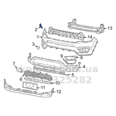 Праве кріплення переднього бампера Jeep Compass 2016-, AVTM, 68244508AB, 183812932 — фото 2