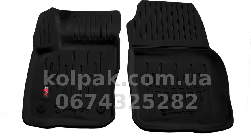 Polyurethane floor mats for Ford Focus 3 2011-2018, USA, with raised edges, 2 pcs, Stingray, 5007082 Polyurethane floor mats for Ford Focus 3 2011-2018, USA, with raised edges, 2 pcs, Stingray, 5007082 β photo 1