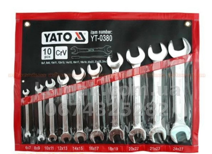 Set open-end spanners 10 pcs (dimensions: from 6 mm up to 27 mm) Yato YT-0380 Set open-end spanners 10 pcs (dimensions: from 6 mm up to 27 mm) Yato YT-0380 β photo 1