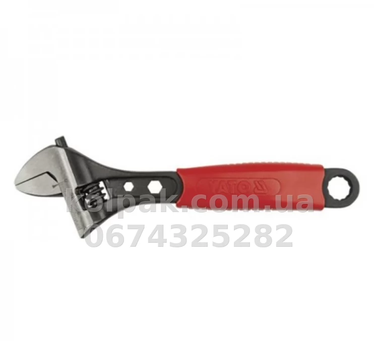 Adjustable spanner with rubber trim for handle, length 250 mm 36 mm Yato YT-2172 Adjustable spanner with rubber trim for handle, length 250 mm 36 mm Yato YT-2172 β photo 1