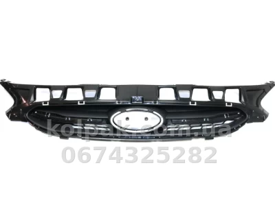 Решітка радіатора Hyundai Accent 4 2014-2019, без хромованої накладки, AVTM, 183227919 — фото 2