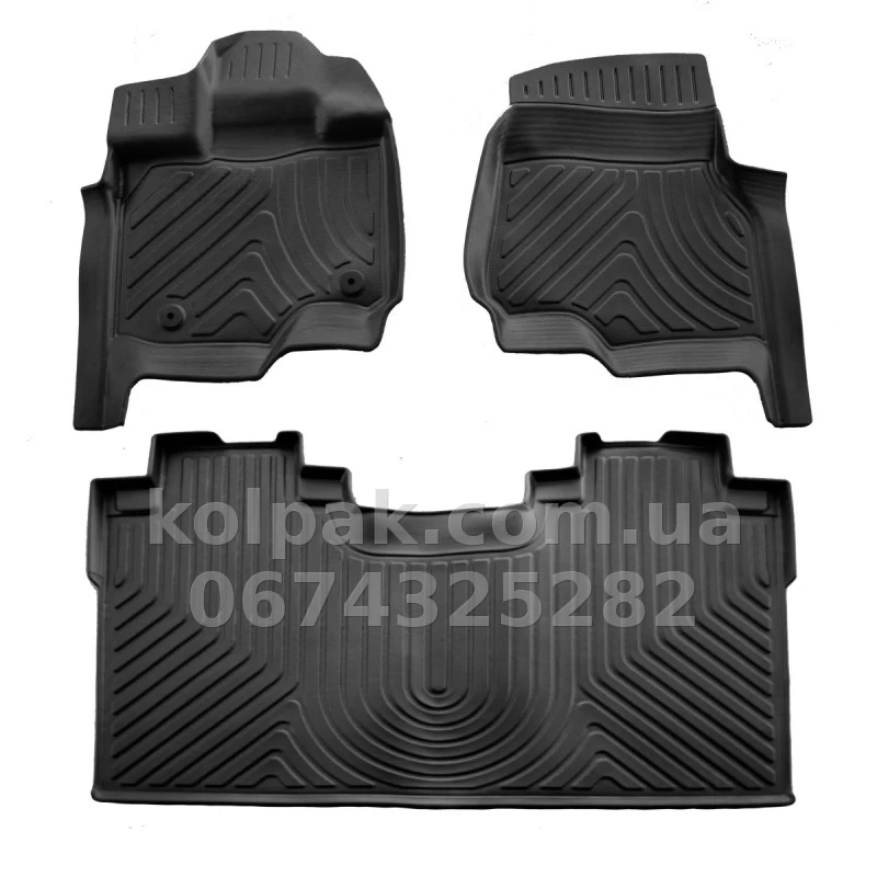 Polyurethane floor mats for Ford F-150 (Crew Cab) 2014-2021 with raised edges, 3 pcs Stingray 5007323 Polyurethane floor mats for Ford F-150 (Crew Cab) 2014-2021 with raised edges, 3 pcs Stingray 5007323 β photo 1