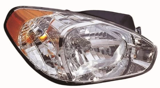 Front right headlight Hyundai Accent 2006-2010, yellow indicator light, manual adjustment, Depo, 3214 R2-E Front right headlight Hyundai Accent 2006-2010, yellow indicator light, manual adjustment, Depo, 3214 R2-E β photo 1