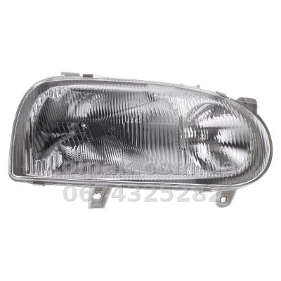 Передня права фара Volkswagen Golf 3 1991-1997, (GT, GTI, VR6), H1/H1, електричне/механічне регулювання, Depo, 441-1115R-LD-E