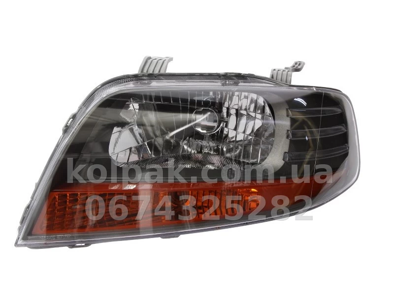 Передня ліва фара Chevrolet Aveo 2005-2006, H4, електричне регулювання, сіра рамка, Depo, 222-1112L-LDEM2 Передня ліва фара Chevrolet Aveo 2005-2006, H4, електричне регулювання, сіра рамка, Depo, 222-1112L-LDEM2 — фото 1