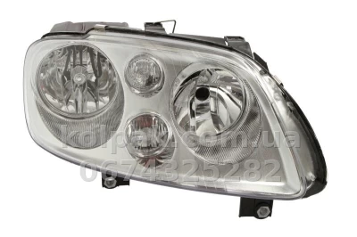Передня права фара Volkswagen Caddy 2004-2010/Touran 2003-2006, H7/H7, електричне регулювання, із моторчиком, хромована рамка, Depo, 441-1172R-LDBM1
