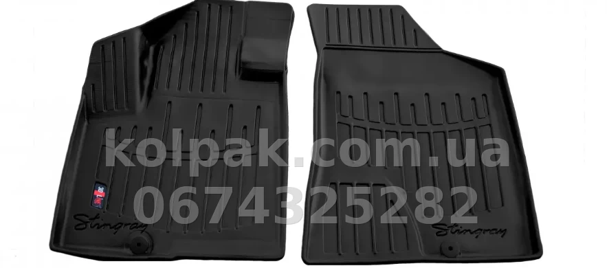 Polyurethane floor mats for Hyundai Santa Fe 2 CM 2006-2010, with raised edges, 2 pcs, Stingray, 5009032 Polyurethane floor mats for Hyundai Santa Fe 2 CM 2006-2010, with raised edges, 2 pcs, Stingray, 5009032 β photo 1