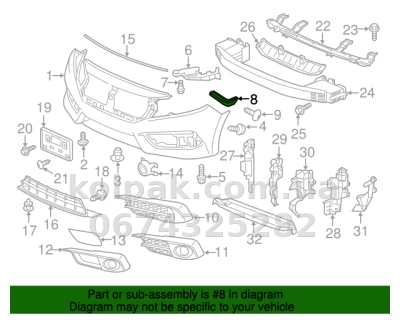 Left front bumper mounting bracket Honda Civic SD 2016-, next to the wing, AVTM, 71198TBAA00, 183034933 — photo 2