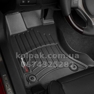 Floor mats for Lexus GS 2013-, AWD, with raised edges, front, black, Weathertech 444551 — photo 2