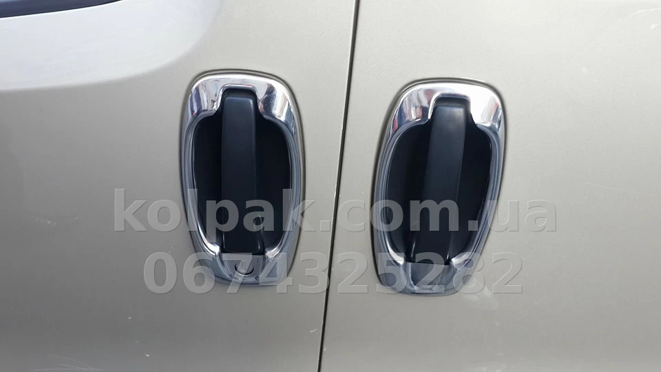 Chrome-plated Trims around the handles (4 pcs) Fiat Fiorino/Citroen Nemo/Peugeot Bipper 2008-/Doblo 2010-/Combo 2012-, Carmos, 6458062 Chrome-plated Trims around the handles (4 pcs) Fiat Fiorino/Citroen Nemo/Peugeot Bipper 2008-/Doblo 2010-/Combo 2012-, Carmos, 6458062 β photo 1