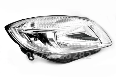 Front right headlight Skoda Fabia/Roomster 2007-2010, H4, electric adjustment, with motor, without lens, Depo, 665-1114R-LD-EM — photo 2