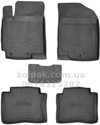 Килимки в салон Hyundai Accent/Kia Rio 2010-2016, гумові, 5 шт., Seintex, 82222