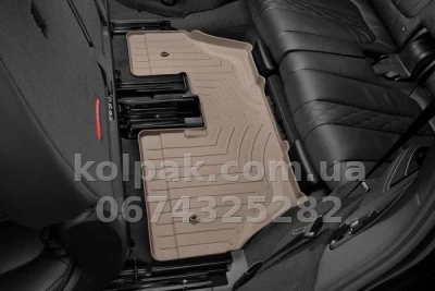 Floor mats for BMW X7 2019-, 3 row, with raised edges, rear, beige, Weathertech 4515074 — photo 2