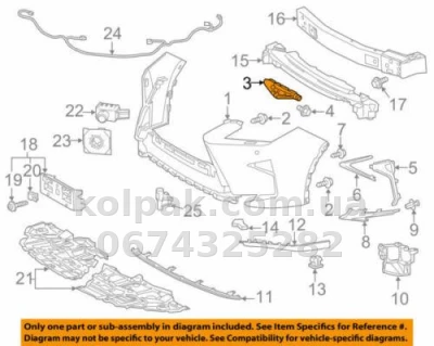 Lewy wspornik mocowania przedniego zderzaka Lexus RX 2015-, AVTM, 5253648040, 188157931 — zdjęcie 2