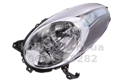 Передня ліва фара Nissan Micra K12 2007-2010, H4, електричне регулювання, хромована рамка, Depo, 215-11C3L-LD-EM