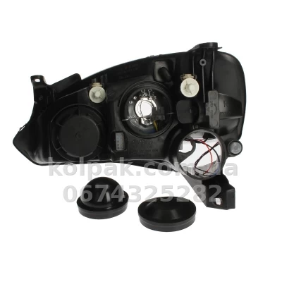 Reflektor przedni prawy Opel Corsa C 2000-2003/Combo C 2001-2010, H7/H7, przezroczysty, regulacja elektryczna, typ Valeo, Depo, 442-1125R-LDEMN — zdjęcie 2