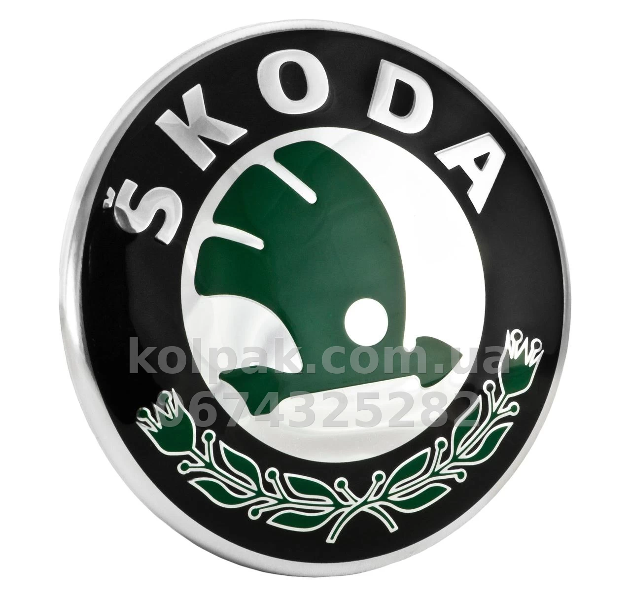 Radiator grille badge Skoda Octavia Tour/Octavia A5/Felicia/Fabia/Roomster, 79 mm, 1U0853621CMEL Radiator grille badge Skoda Octavia Tour/Octavia A5/Felicia/Fabia/Roomster, 79 mm, 1U0853621CMEL β photo 1