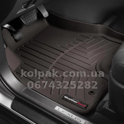 Floor mats for Land Rover Range Rover Vogue 2013-, with raised edges, front, cocoa, Weathertech 474801 — photo 2