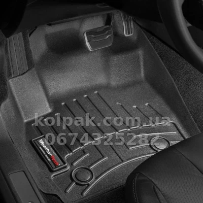 Floor mats for Ford Mondeo 2014-2019, with raised edges, front, black, Weathertech 444831 — photo 2