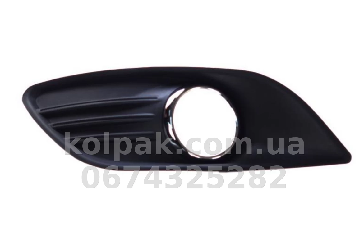 Ліва решітка бампера Ford Focus 2008-2010, з отвором для протитуманної фари, із хромованим молдингом, AVTM, 1528561, 2809 993 Ліва решітка бампера Ford Focus 2008-2010, з отвором для протитуманної фари, із хромованим молдингом, AVTM, 1528561, 2809 993 — фото 1