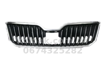 Решітка радіатора Skoda Superb 2013-2015, чорна, із хромованою рамкою, ABS-пластик, AVTM, 186417990 Решітка радіатора Skoda Superb 2013-2015, чорна, із хромованою рамкою, ABS-пластик, AVTM, 186417990