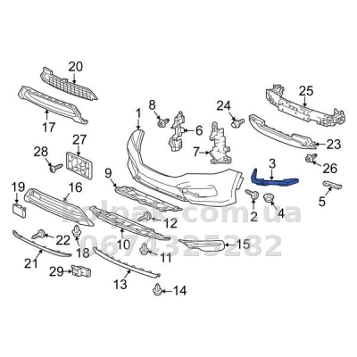 Original right front bumper mounting bracket Honda Accord SD 2013-2015, EUR/USA, next to the headlight, 71140-T2A-A01 — photo 2