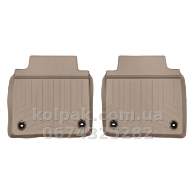 Килимки в салон Lexus LS460 2012-, Long, з бортиком, задні, бежеві, Weathertech 455143
