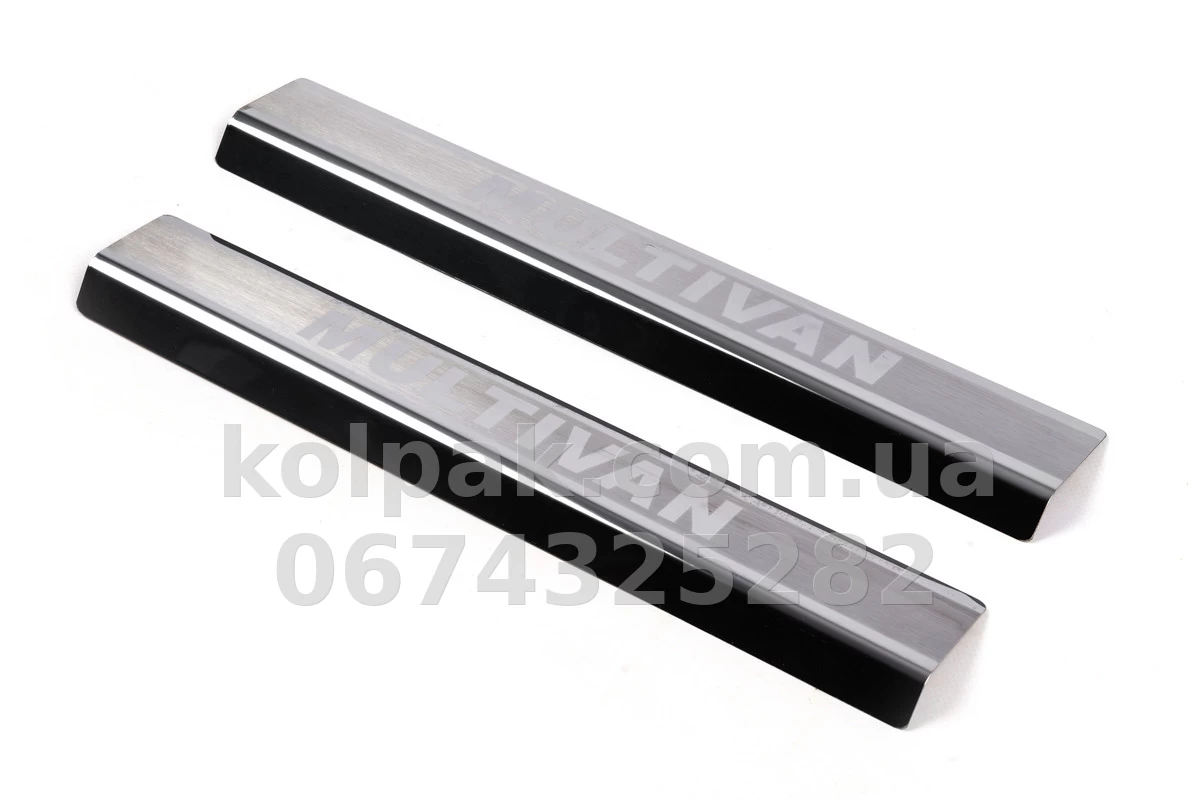 Chrome door sill trims (2 pcs, exterior) Volkswagen T5/T6 Multivan 2003-, Carmos, 6450261 Chrome door sill trims (2 pcs, exterior) Volkswagen T5/T6 Multivan 2003-, Carmos, 6450261 β photo 1