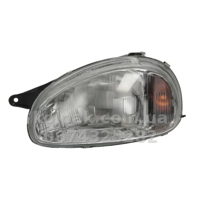 Передня ліва фара Opel Corsa B/Combo 1994-2001, H4 із покажчиком повороту, електричне регулювання, Depo, 442-1102L-LD-EM Передня ліва фара Opel Corsa B/Combo 1994-2001, H4 із покажчиком повороту, електричне регулювання, Depo, 442-1102L-LD-EM