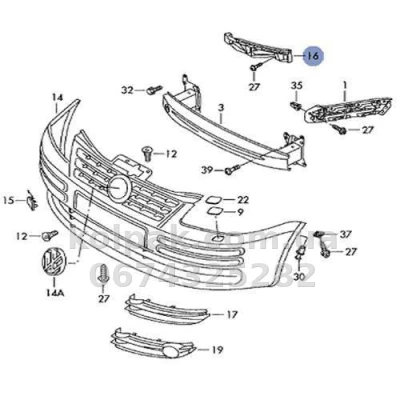 Праве кріплення переднього бампера Volkswagen Caddy/Touran 2004-2010, під фарою, AVTM, 1T0807890B, 187406934 Праве кріплення переднього бампера Volkswagen Caddy/Touran 2004-2010, під фарою, AVTM, 1T0807890B, 187406934 — фото 2