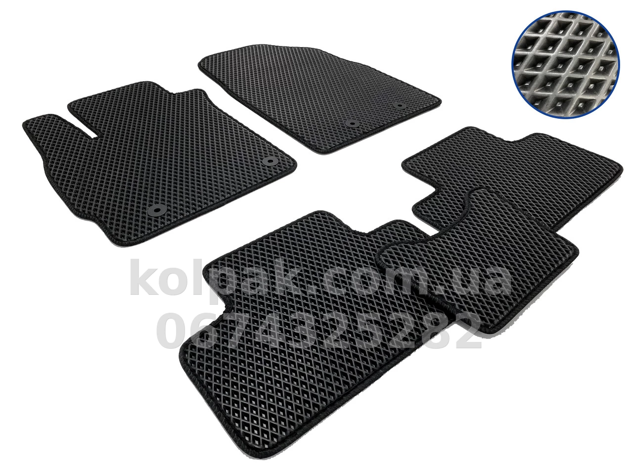 Килимки в салон Mazda CX-7 2006-2012, EVA, чорні, 5 шт., AVTM BLCEV1323 Килимки в салон Mazda CX-7 2006-2012, EVA, чорні, 5 шт., AVTM BLCEV1323 — фото 1