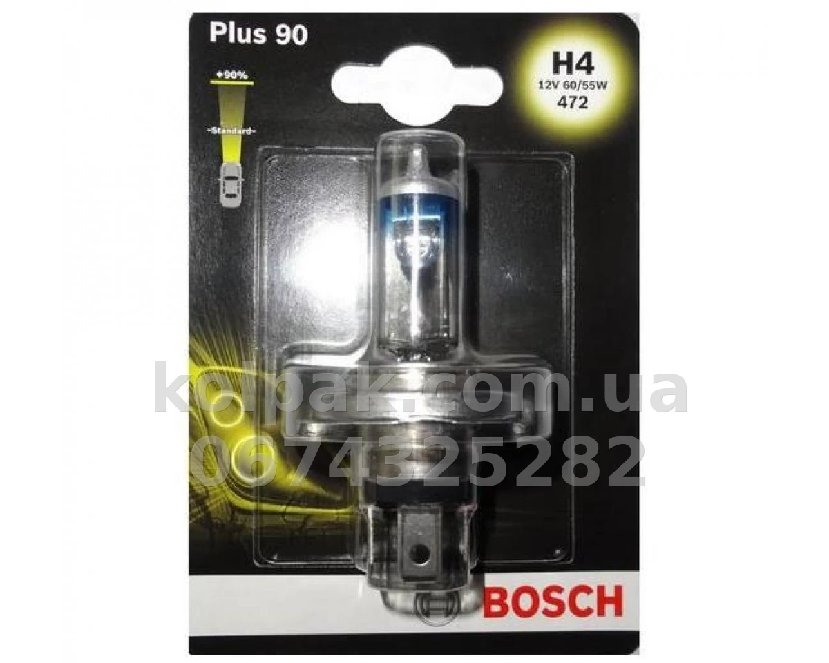 Żarówka samochodowa H4 Standart+90% 12V 60/55W P43t (opakowanie blistrowe 1 szt.) Żarówka samochodowa H4 Standart+90% 12V 60/55W P43t (opakowanie blistrowe 1 szt.) — zdjęcie 1