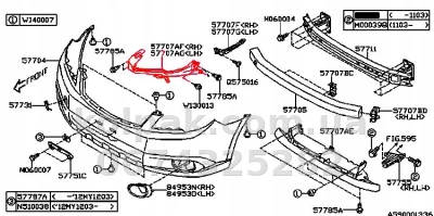 Праве кріплення переднього бампера Subaru Legacy/Outback 2009-2014, під фарою, AVTM, 57707AJ220, 186729932 — фото 2