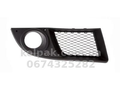 Ліва решітка бампера Fiat Doblo 2005-2009, з отвором для протитуманної фари, чорна, AVTM, 735417169, 182603913