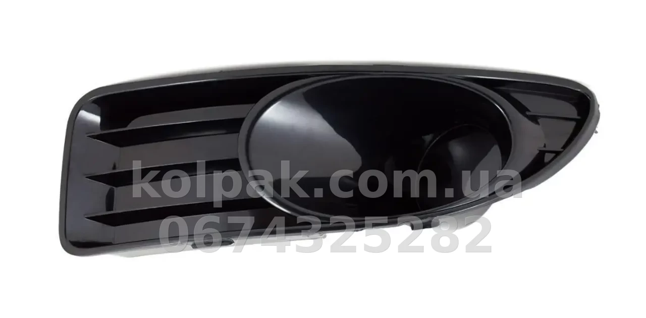 Ліва решітка бампера Fiat Linea 2007-2013, без отвору для протитуманної фари, чорна, AVTM, 182609923 Ліва решітка бампера Fiat Linea 2007-2013, без отвору для протитуманної фари, чорна, AVTM, 182609923 — фото 1