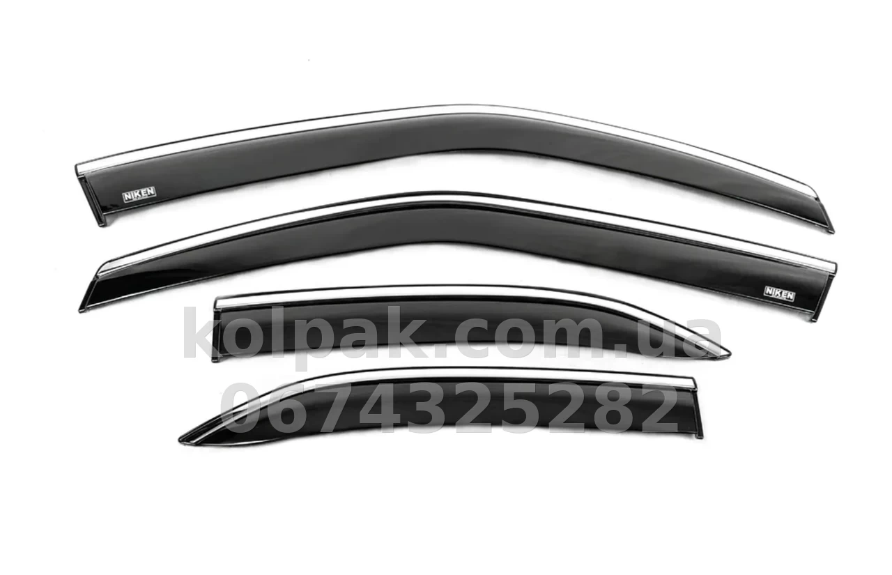 Дефлектори вікон (із хромованим молдингом) Toyota Yaris/Yaris Cross 2020- Niken 047ty380201 Дефлектори вікон (із хромованим молдингом) Toyota Yaris/Yaris Cross 2020- Niken 047ty380201 — фото 1