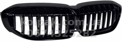 Решітка радіатора BMW 3-Series G20/G21 2019-2022, M-Sport, з отвором для камери, чорний глянець, AVTM, 181442992