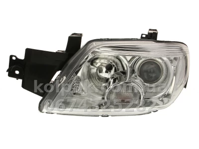 Передня ліва фара Mitsubishi Outlander 2005-2007, HB3/H1, хромована рамка, механічне регулювання, Depo, 214-1179L-LD-E1